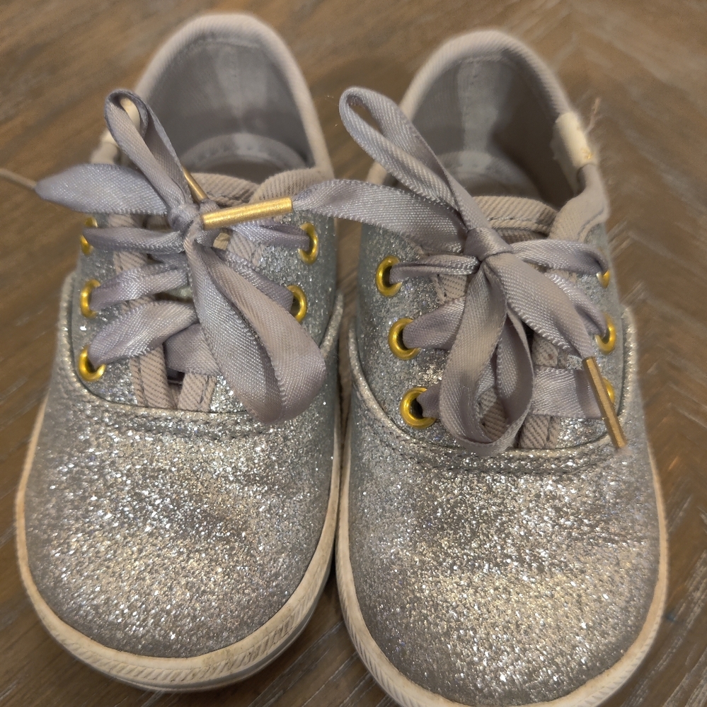 Toddler Kate Spade Keds silver glitter size 4